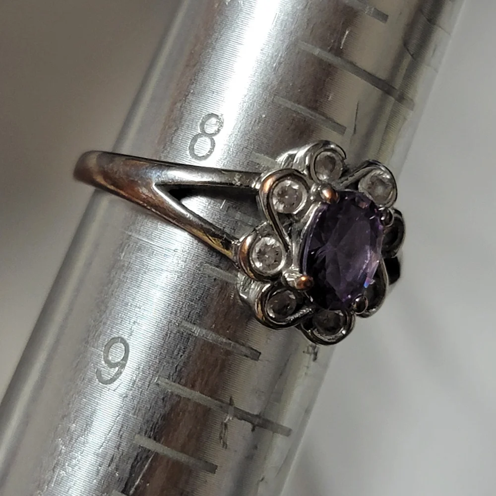 Split Shank Amethyst Purple Gem Ring